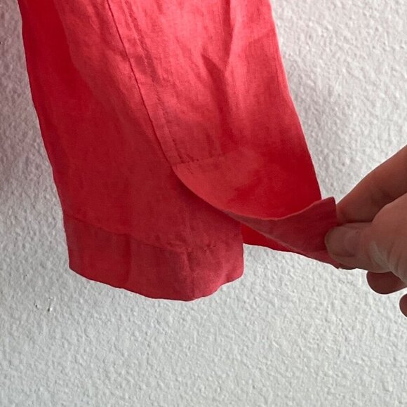 Eileen Fisher Pink Linen Blazer One Button‎ Pockets Lightweight Size Small - Picture 5 of 9